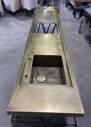 Top cucina in ottone brunito